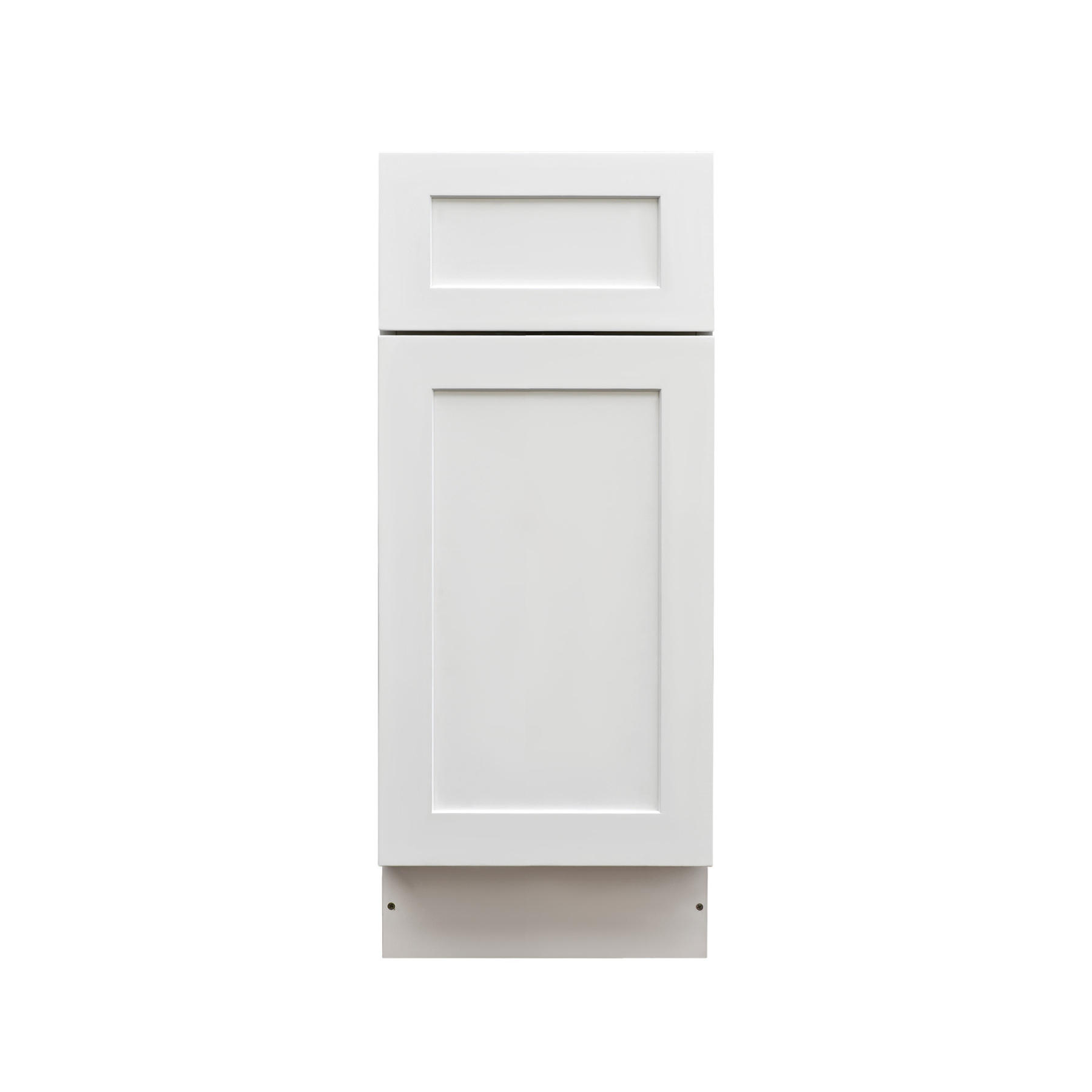 White Shaker - 15"W Trash Can Cabinet 2-Drawers
