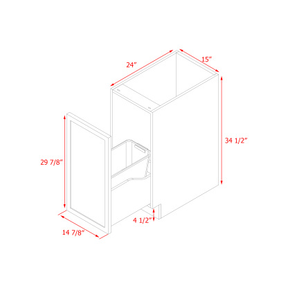 Shady Slim White Shaker - 15"W Base Cabinet
