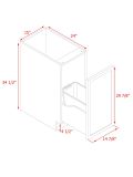 Shady Slim Oak - 15"W Trash Can Cabinet 1-Drawer