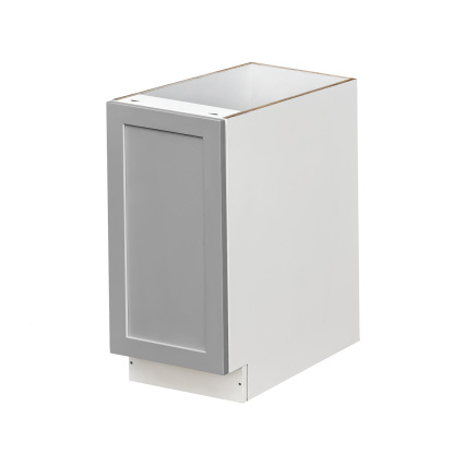 White Box Gray Shaker - 15"W Trash Can Cabinet 1-Drawer