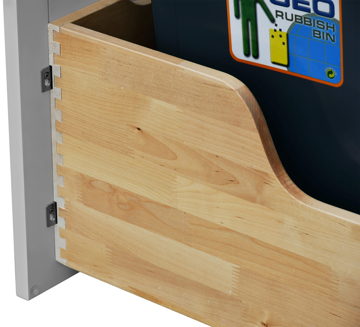 White Box Gray Slim - 18"W Trash Can Cabinet 1-Drawer