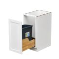 White Shaker - 15"W Trash Can Cabinet 1-Drawer