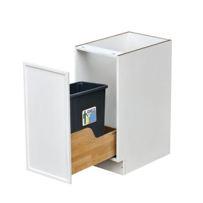 Slim White Shaker - 15"W Trash Can Cabinet 1-Drawer