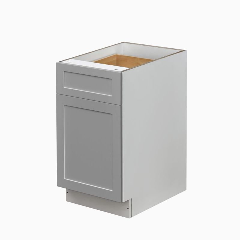 White Box Gray Shaker - 18"W Trash Can Cabinet 2-Drawers