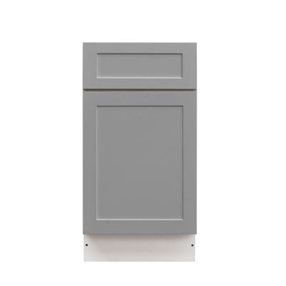 White Box Gray Shaker - 18"W Trash Can Cabinet 2-Drawers