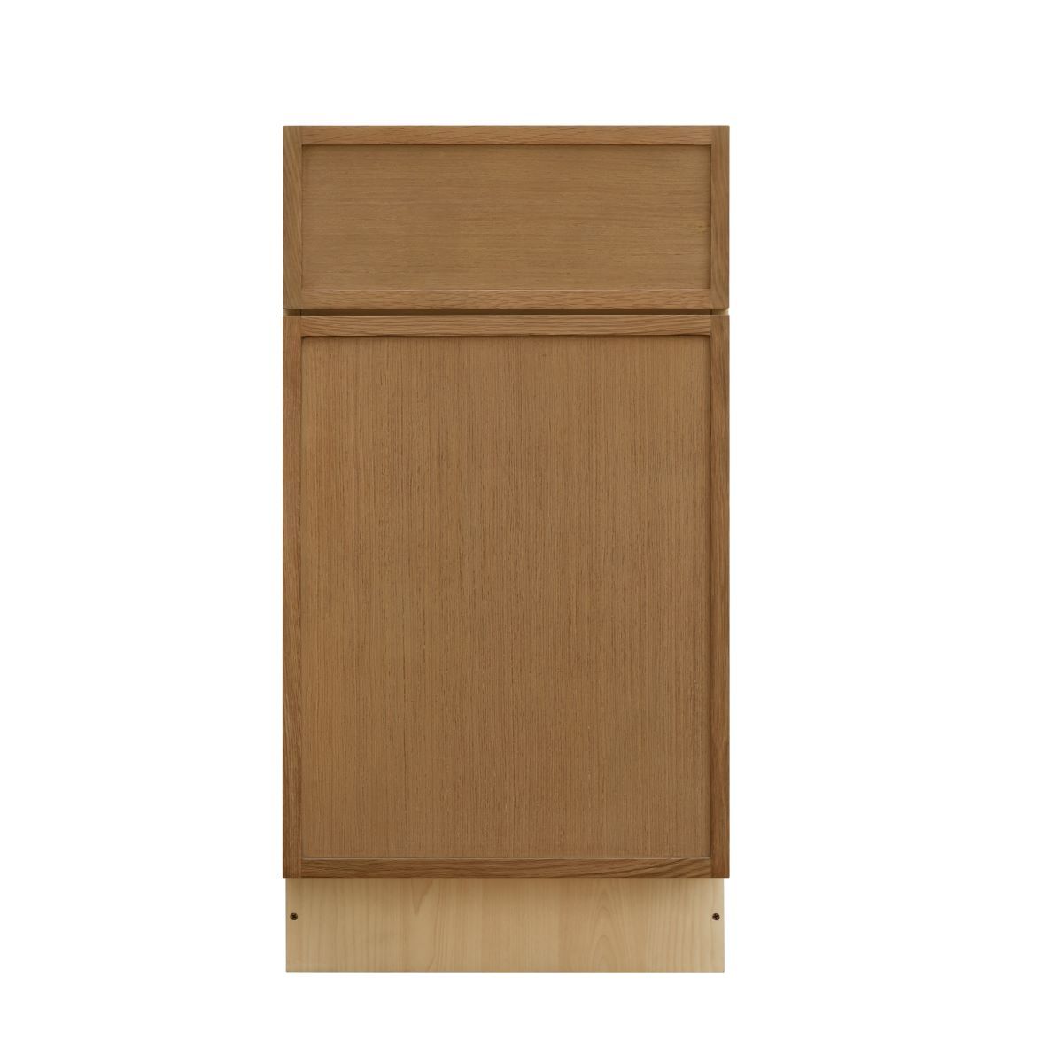 Natural Box Oak Slim - 18"W Trash Can Cabinet 2-Drawers