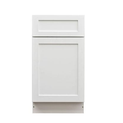 White Shaker - 18"W Trash Can Cabinet 2-Drawers