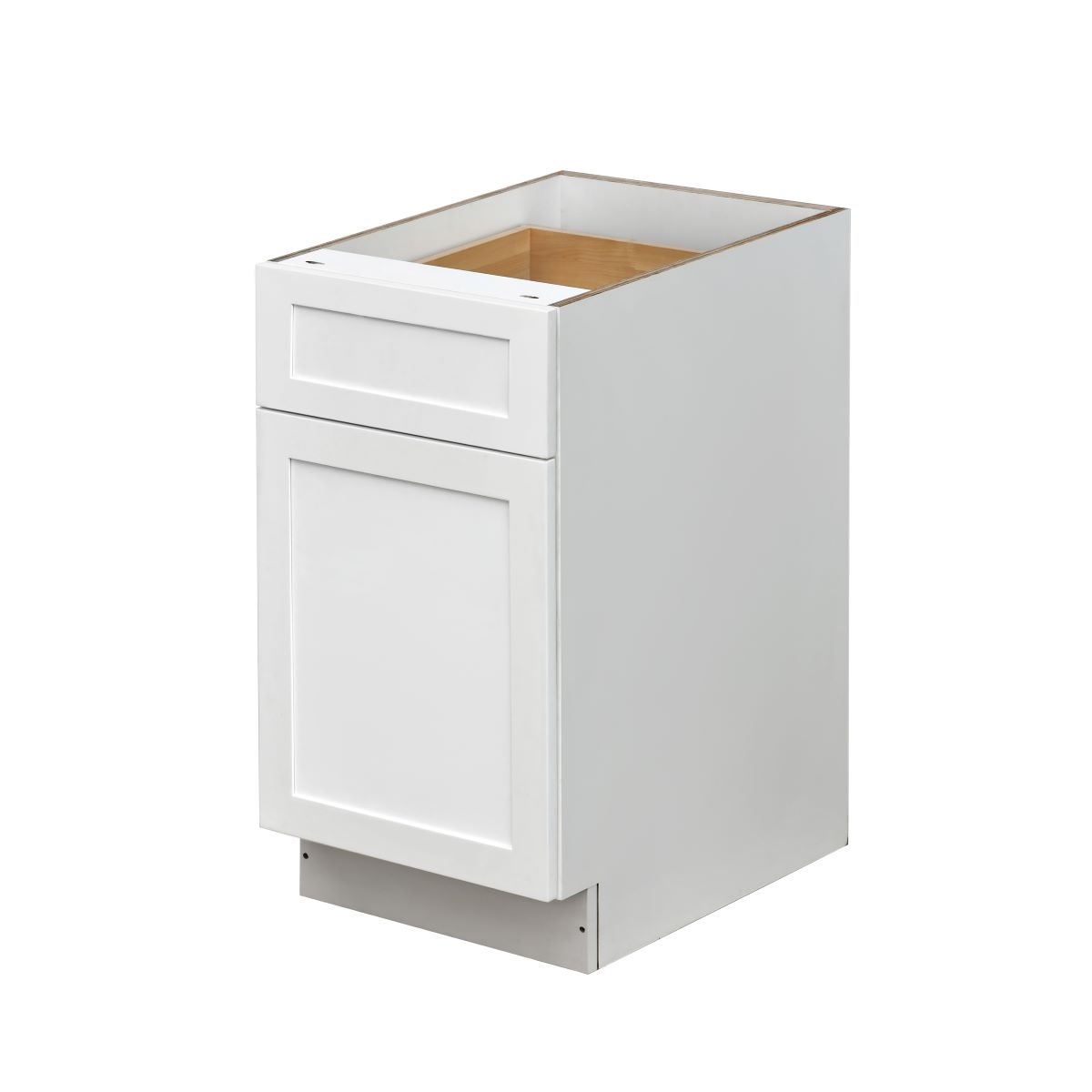 White Shaker - 18"W Trash Can Cabinet 2-Drawers