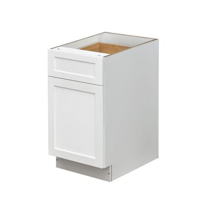White Shaker - 18"W Trash Can Cabinet 2-Drawers