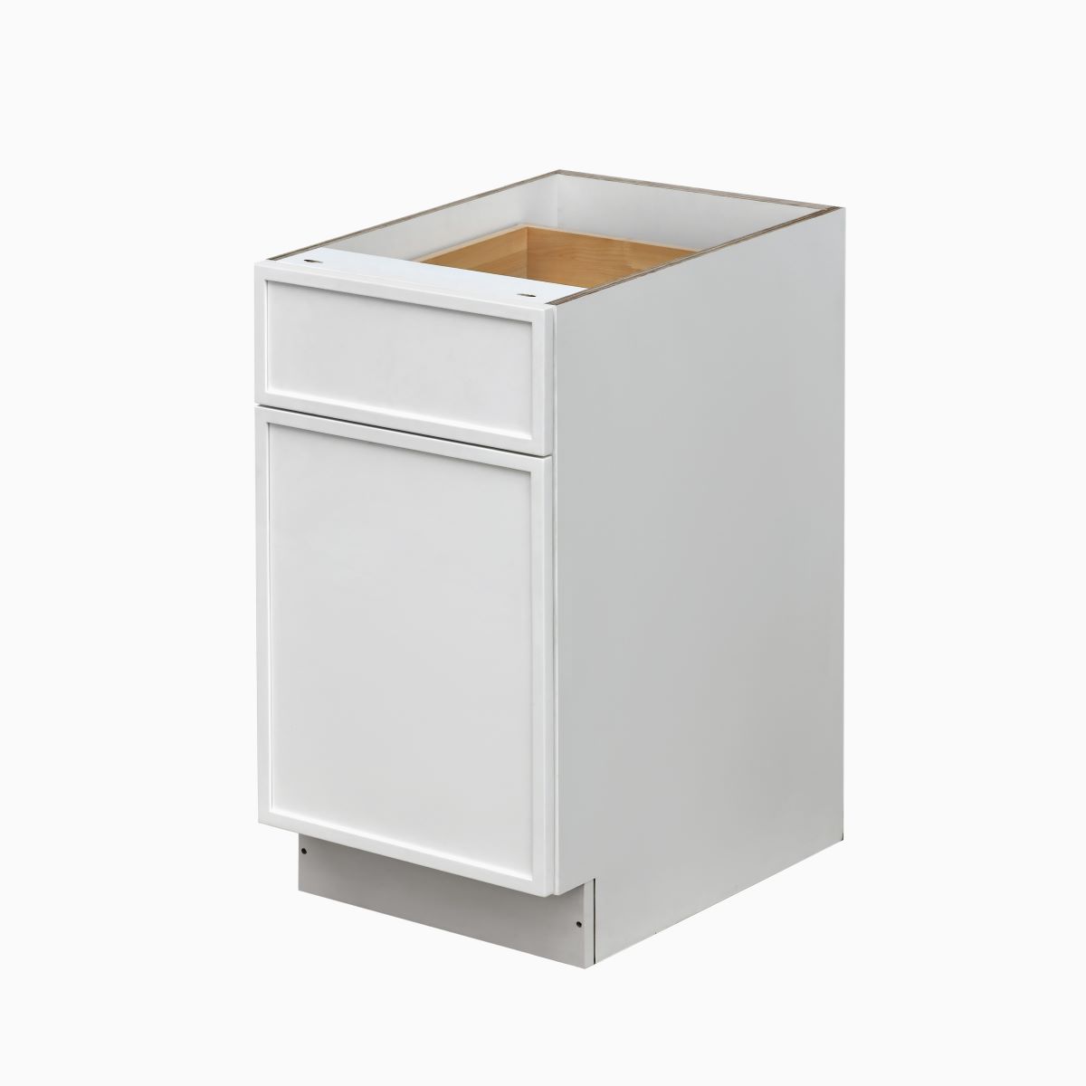Slim White Shaker - 18"W Trash Can Cabinet 2-Drawers