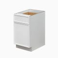 Slim White Shaker - 18"W Trash Can Cabinet 2-Drawers