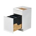 Slim White Shaker - 18"W Trash Can Cabinet 2-Drawers
