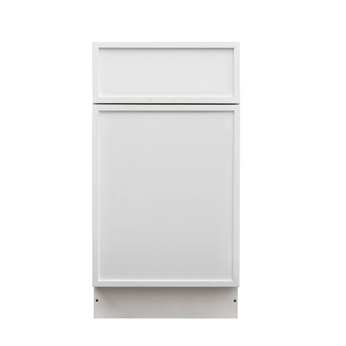 Slim White Shaker - 18"W Trash Can Cabinet 2-Drawers