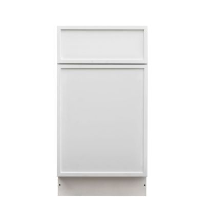 Slim White Shaker - 18"W Trash Can Cabinet 2-Drawers