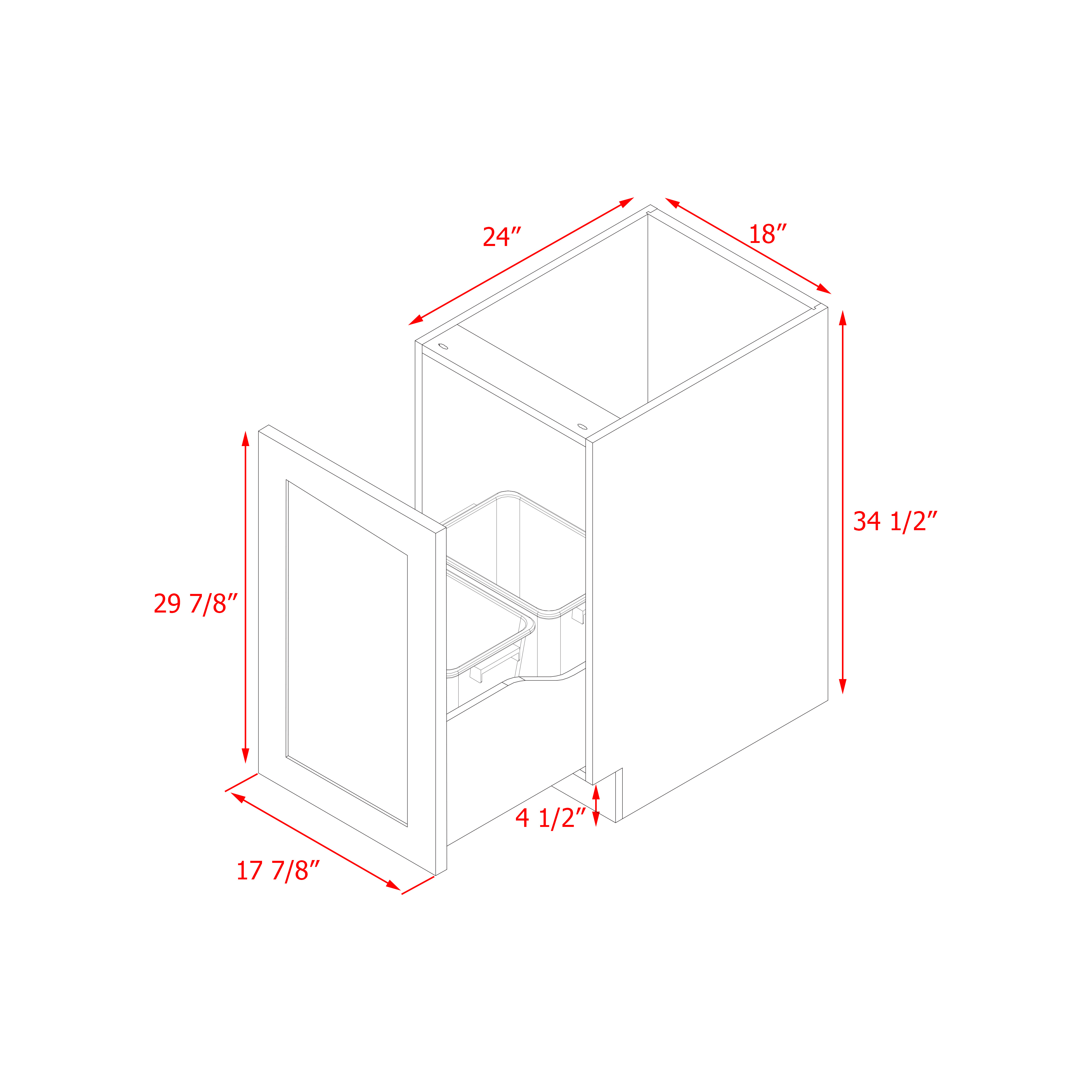Mallorca Dolphin Gray Shaker - 18"W Base Cabinet