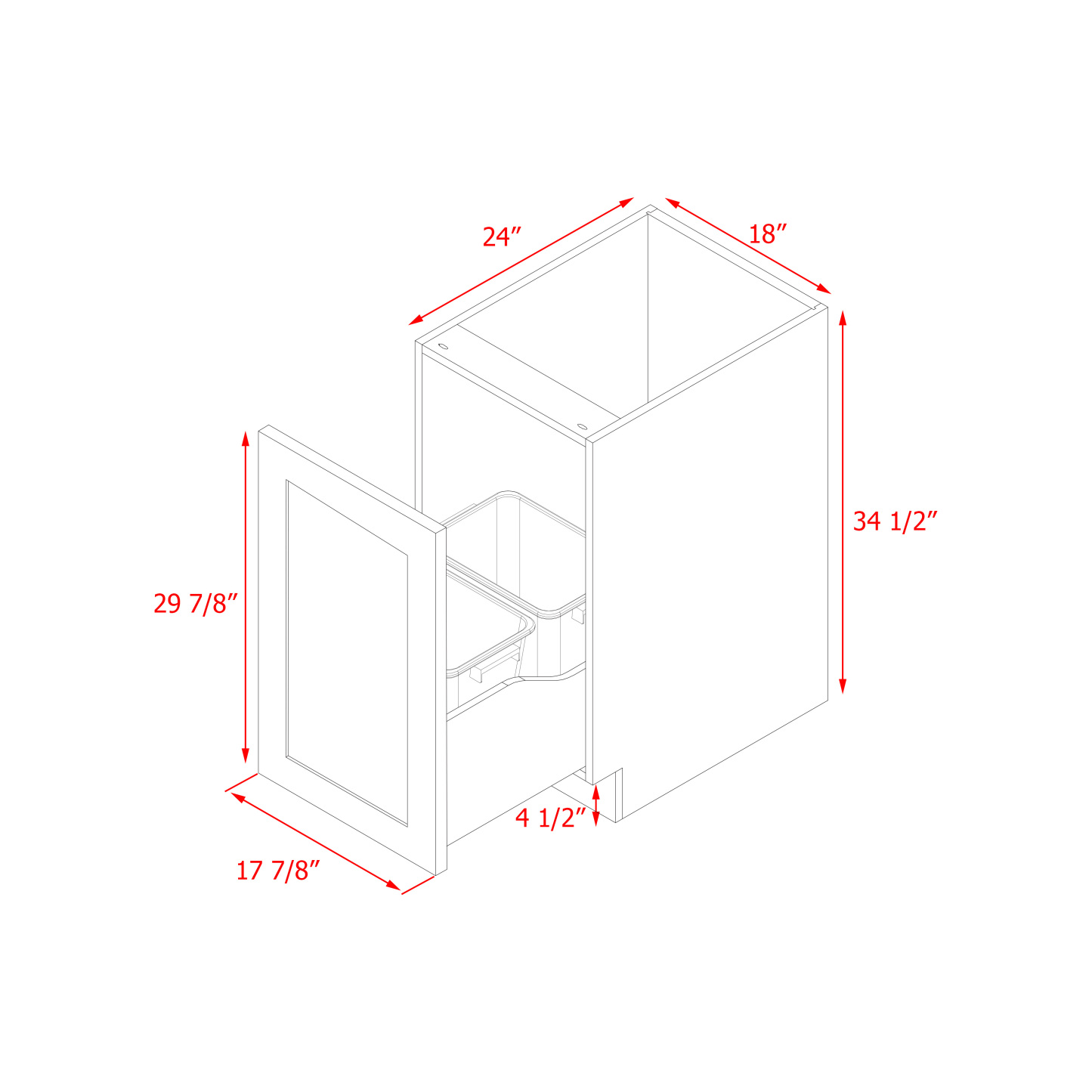 Mallorca Dolphin Gray Shaker - 18"W Base Cabinet