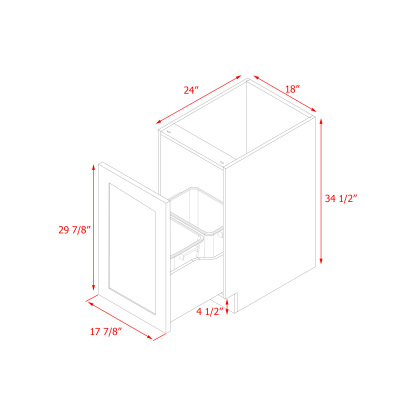 Mallorca Dolphin Gray Shaker - 18"W Base Cabinet