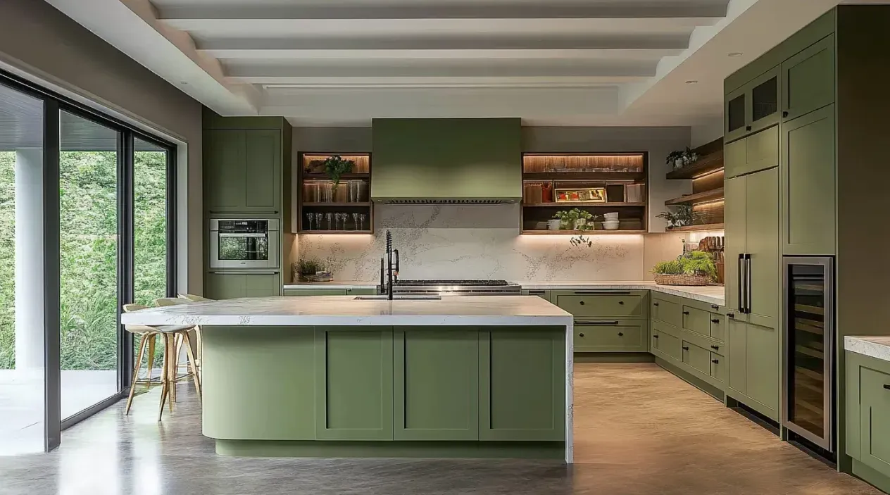 Irena Collection Olive Dual Shaker (Frameless) Sample Door