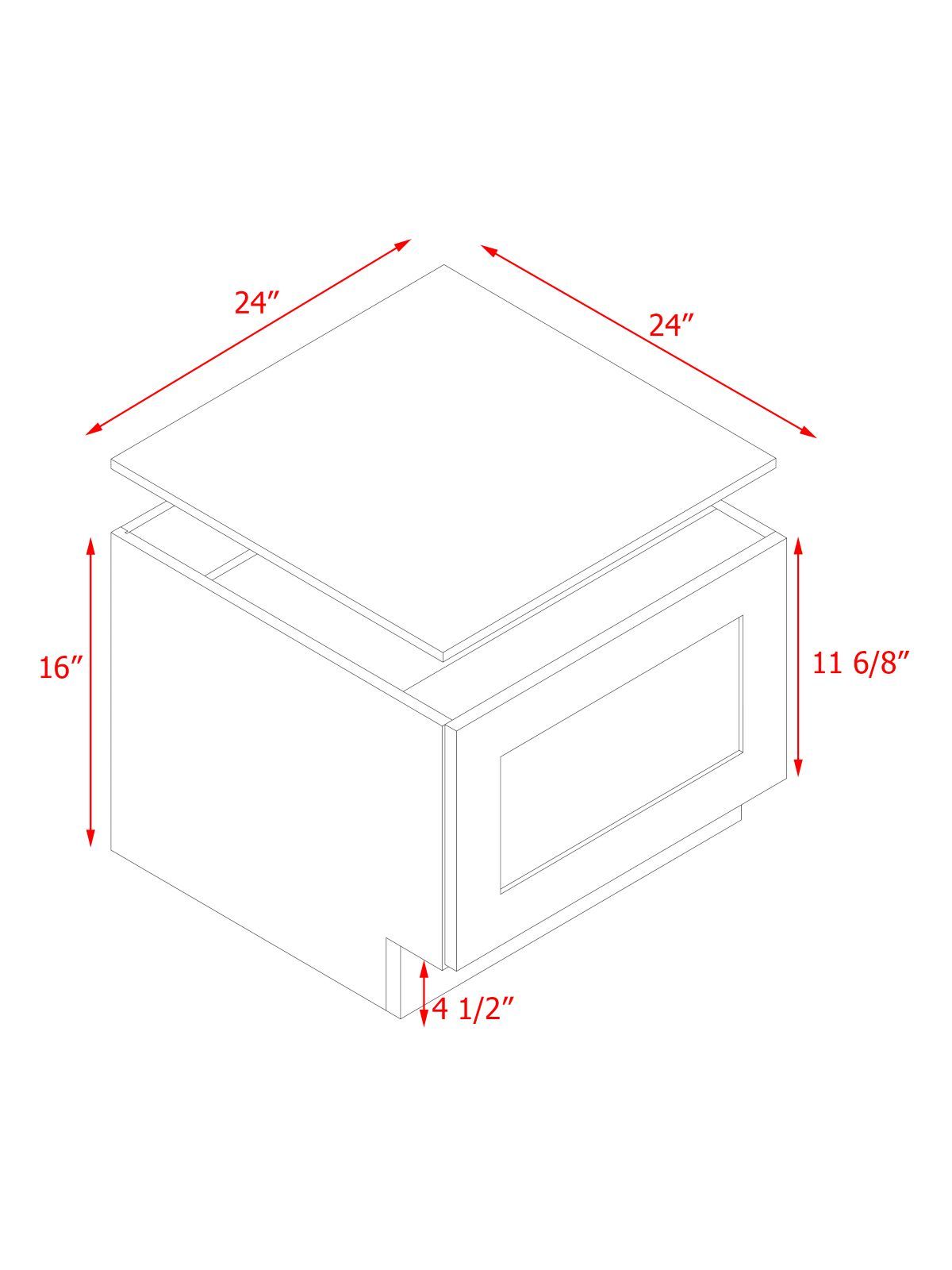 White Shaker - 24"W Drawer Base Cabinet 1-Drawer