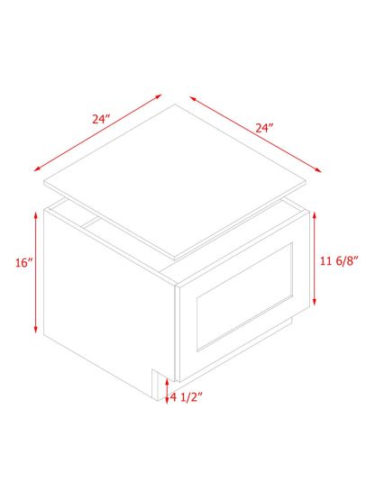White Shaker - 24"W Drawer Base Cabinet 1-Drawer