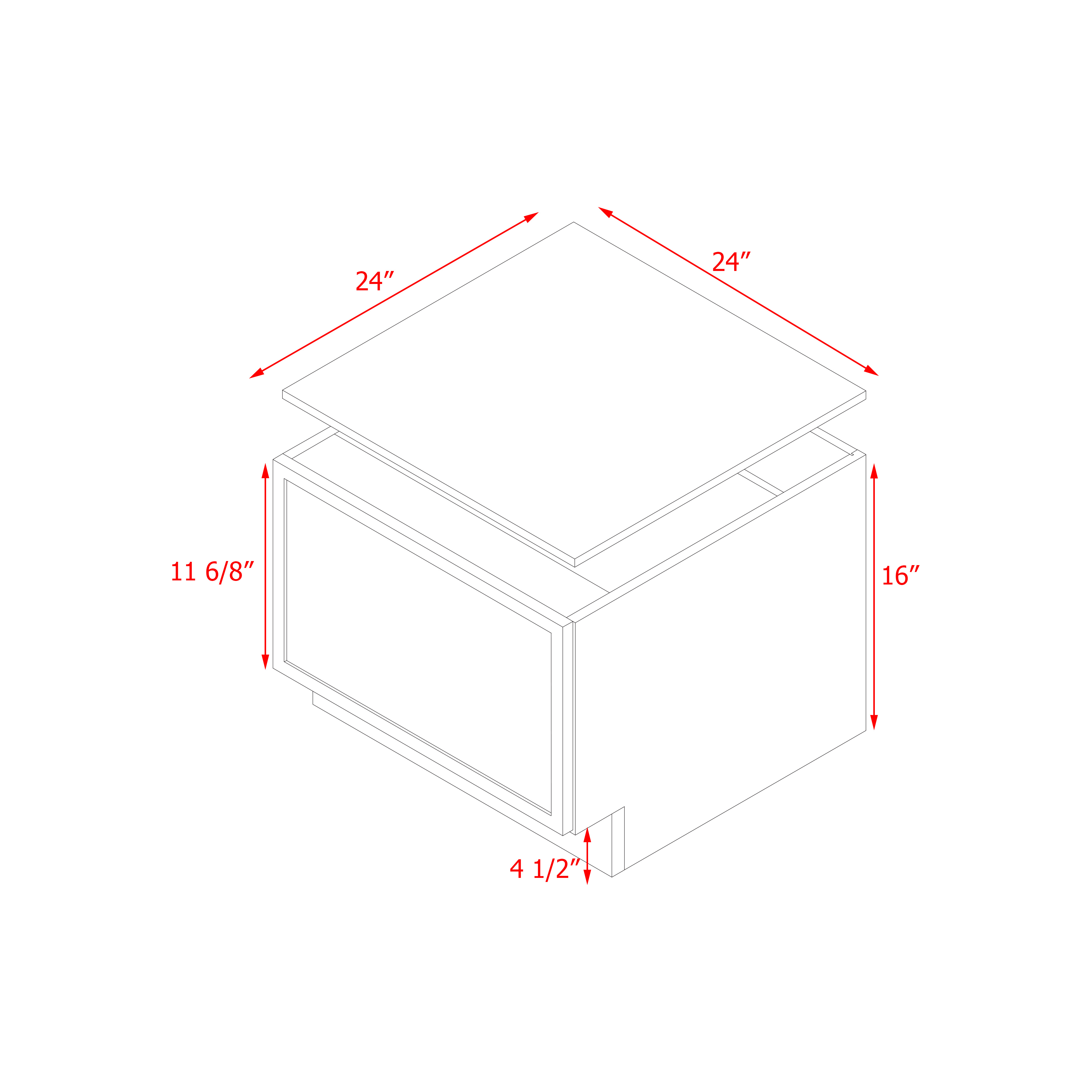 Shady Slim Gray Shaker- 24"W Base Cabinet