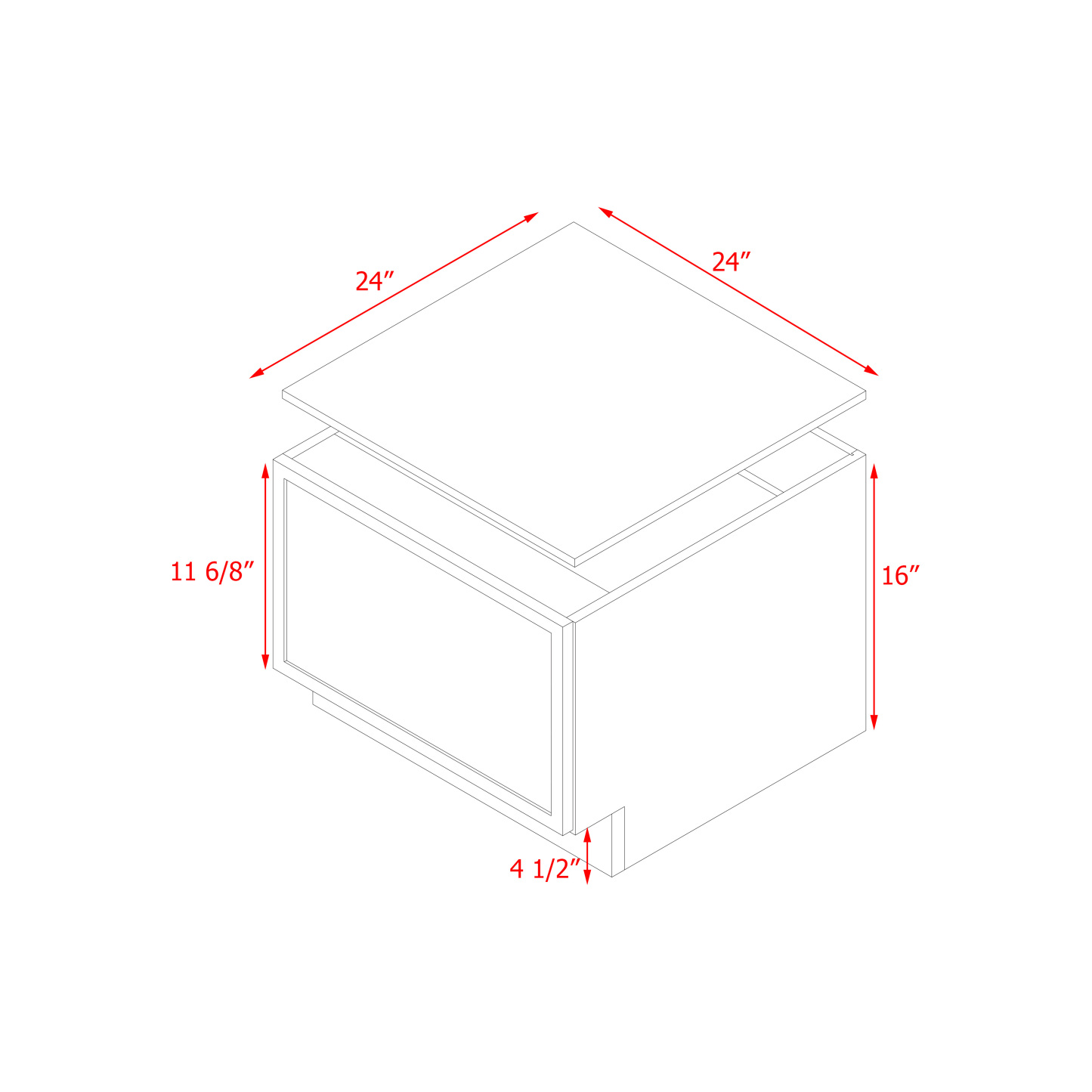 Shady Slim Gray Shaker- 24"W Base Cabinet