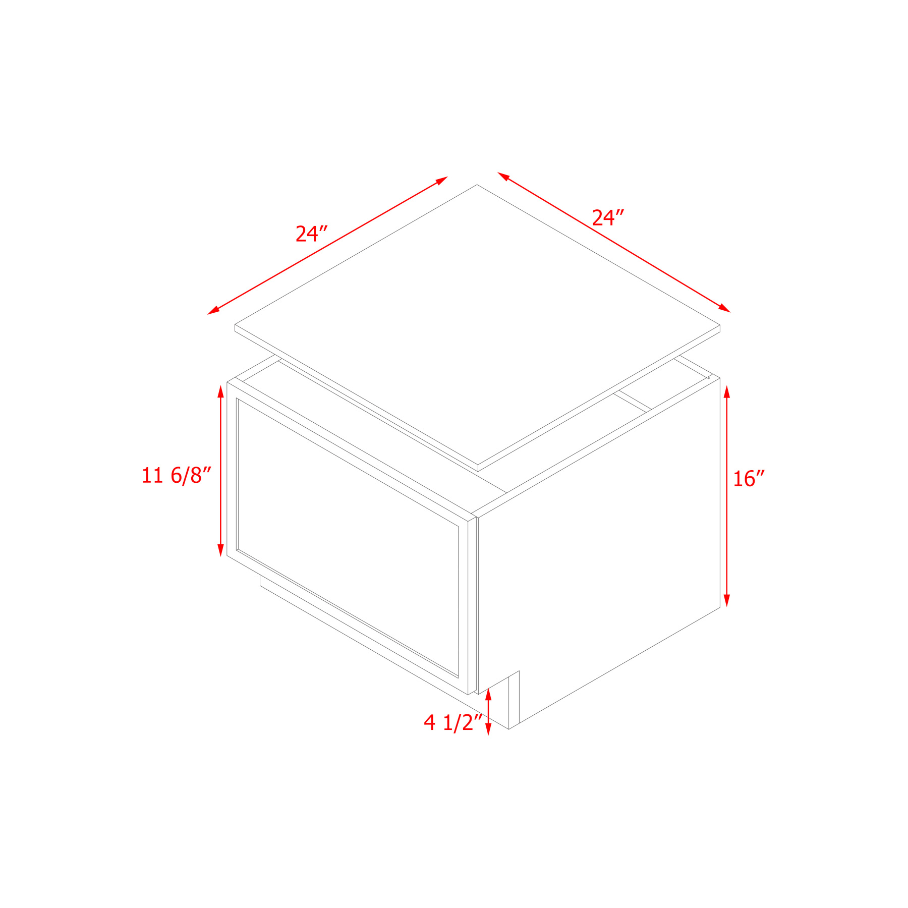 Shady Slim Gray Shaker- 24"W Base Cabinet