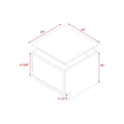 Shady Slim Gray Shaker- 24"W Base Cabinet