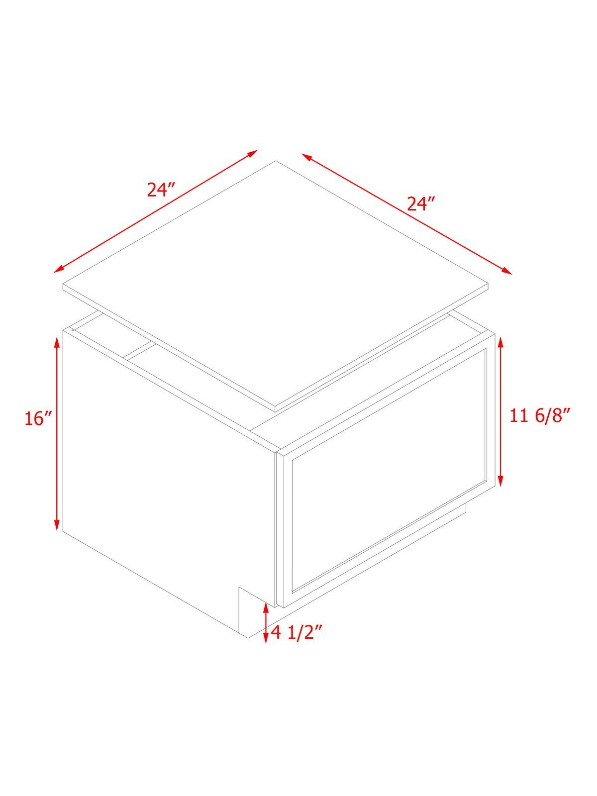 White Box Gray Slim - 24"W Drawer Base Cabinet 1-Drawer