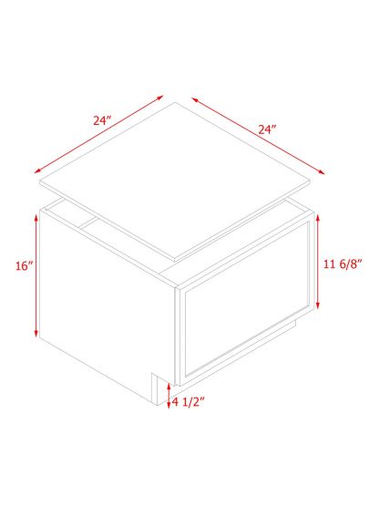 White Box Gray Slim - 24"W Drawer Base Cabinet 1-Drawer