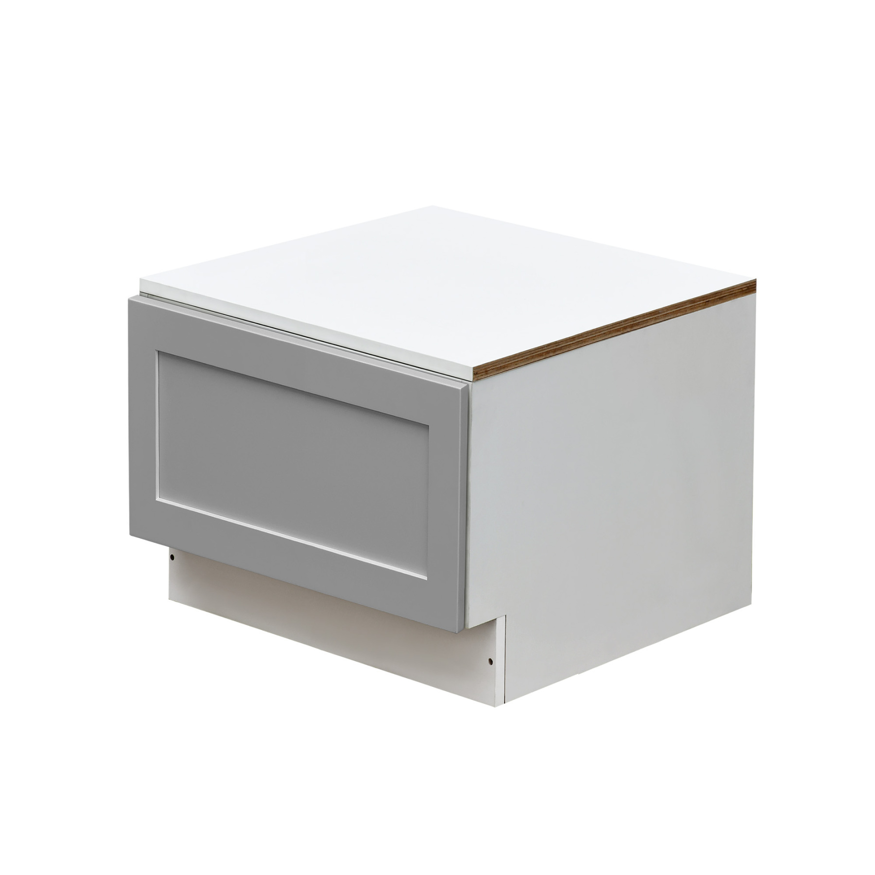 White Box Gray Shaker - 24"W Drawer Base Cabinet 1-Drawer