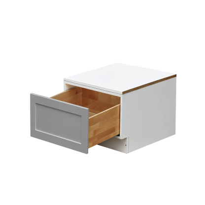 White Box Gray Shaker - 24"W Drawer Base Cabinet 1-Drawer