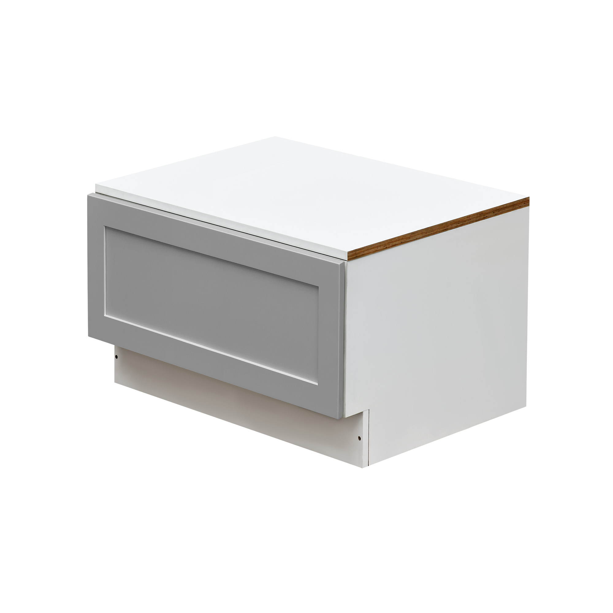 White Box Gray Shaker - 30"W Drawer Base Cabinet 1-Drawer