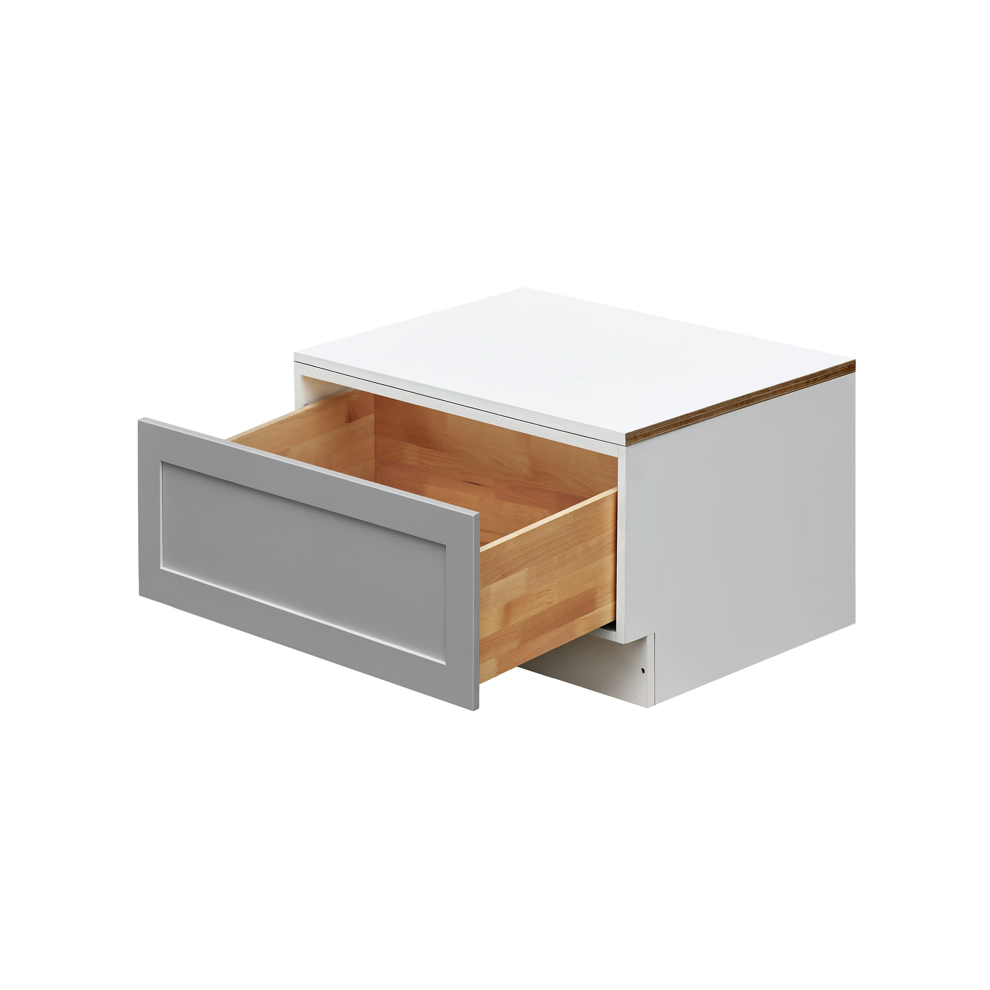 White Box Gray Shaker - 30"W Drawer Base Cabinet 1-Drawer