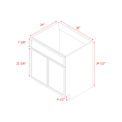 Shady Slim Gray Shaker - 30"W Base Cabinet