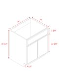 Shady Slim Oak - 30"W Standard Base Cabinet 2-Doors 1-Drawer