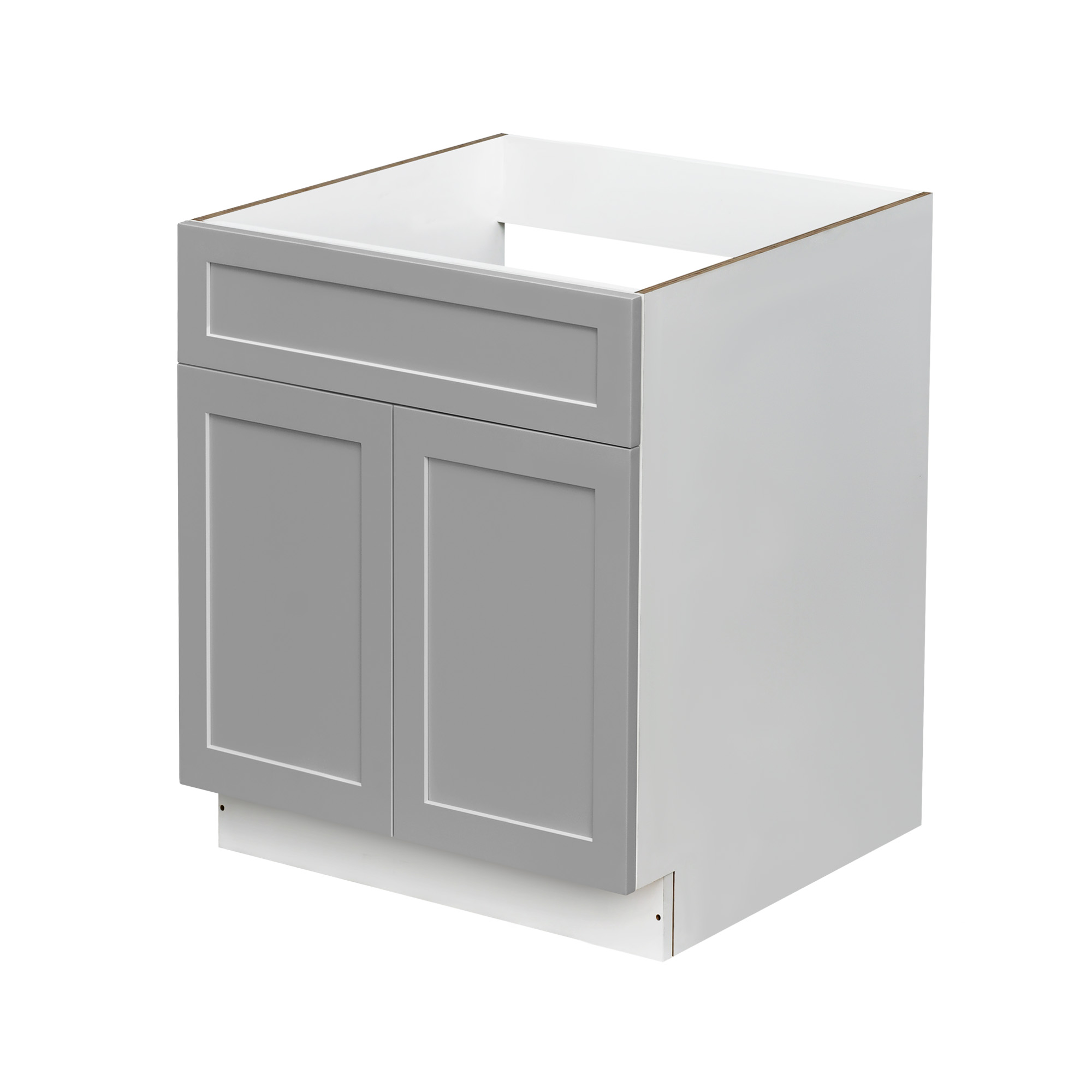 White Box Gray Shaker - 30"W Standard Base Cabinet 2-Doors 1-Drawer