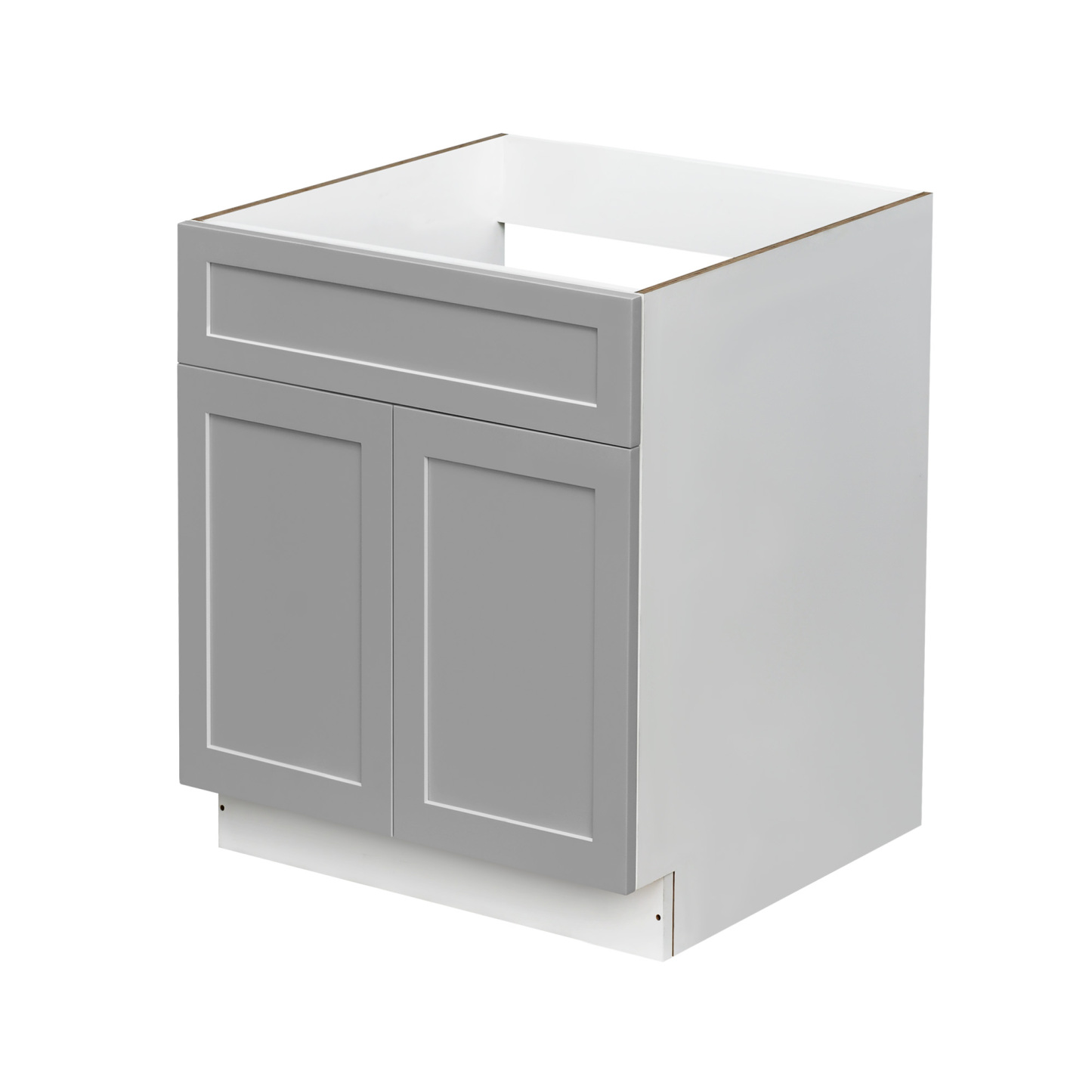 White Box Gray Shaker - 30"W Standard Base Cabinet 2-Doors 1-Drawer