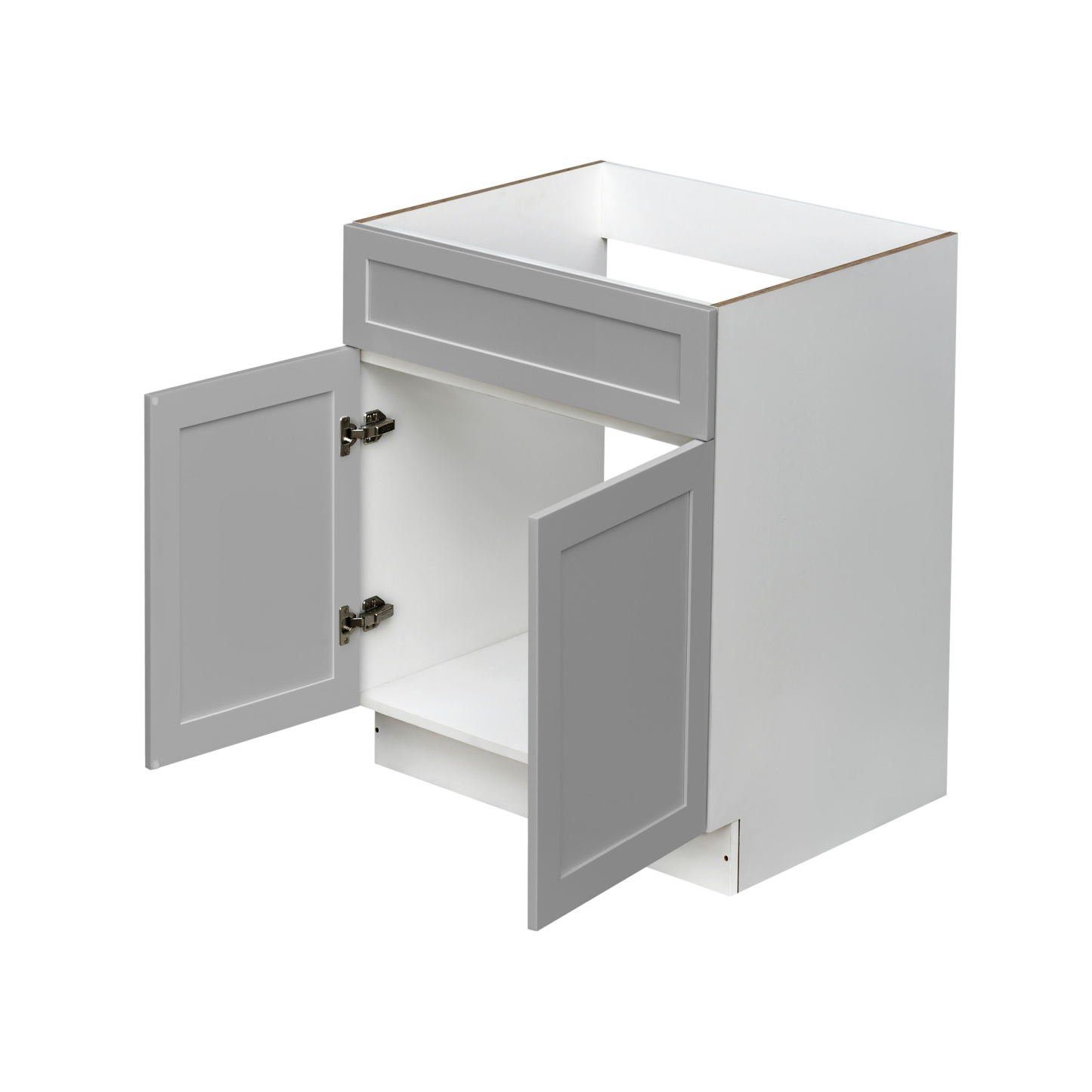 White Box Gray Shaker - 30"W Standard Base Cabinet 2-Doors 1-Drawer