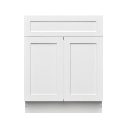 White Shaker - 30"W Standard Base Cabinet 2-Doors 1-Drawer