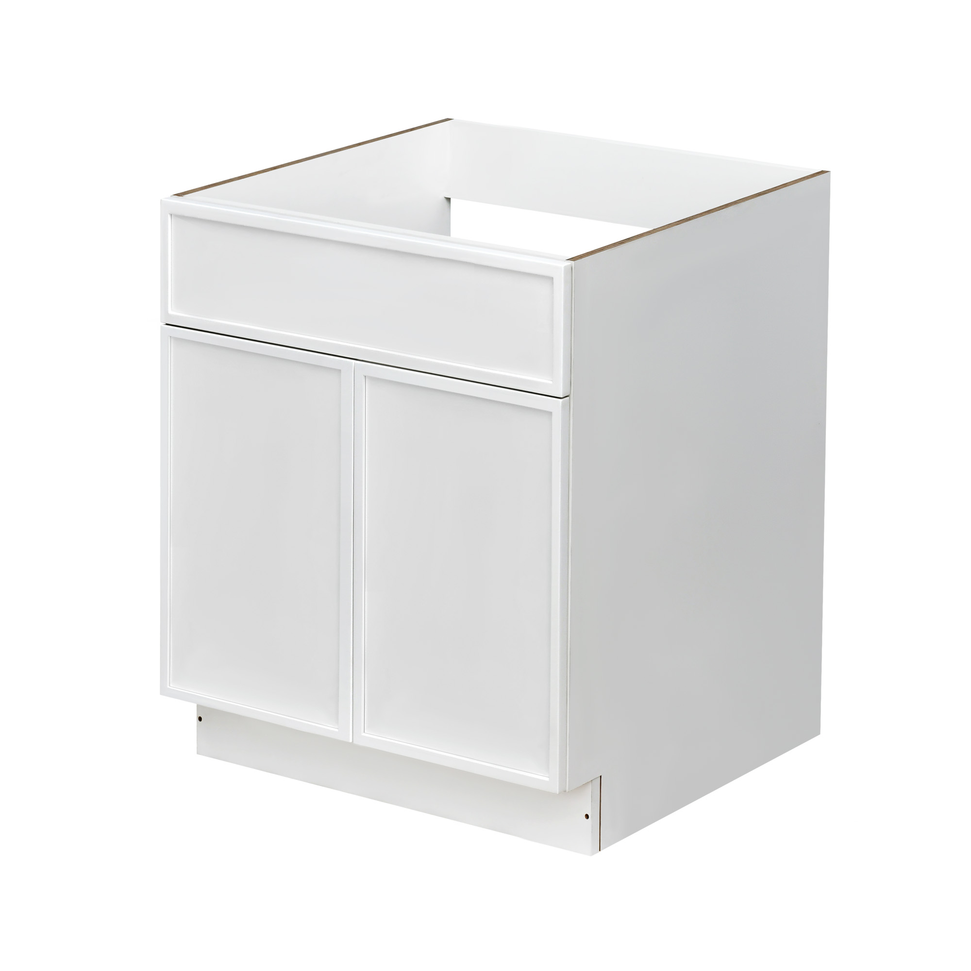 Slim White Shaker - 30"W Standard Base Cabinet 2-Doors 1-Drawer