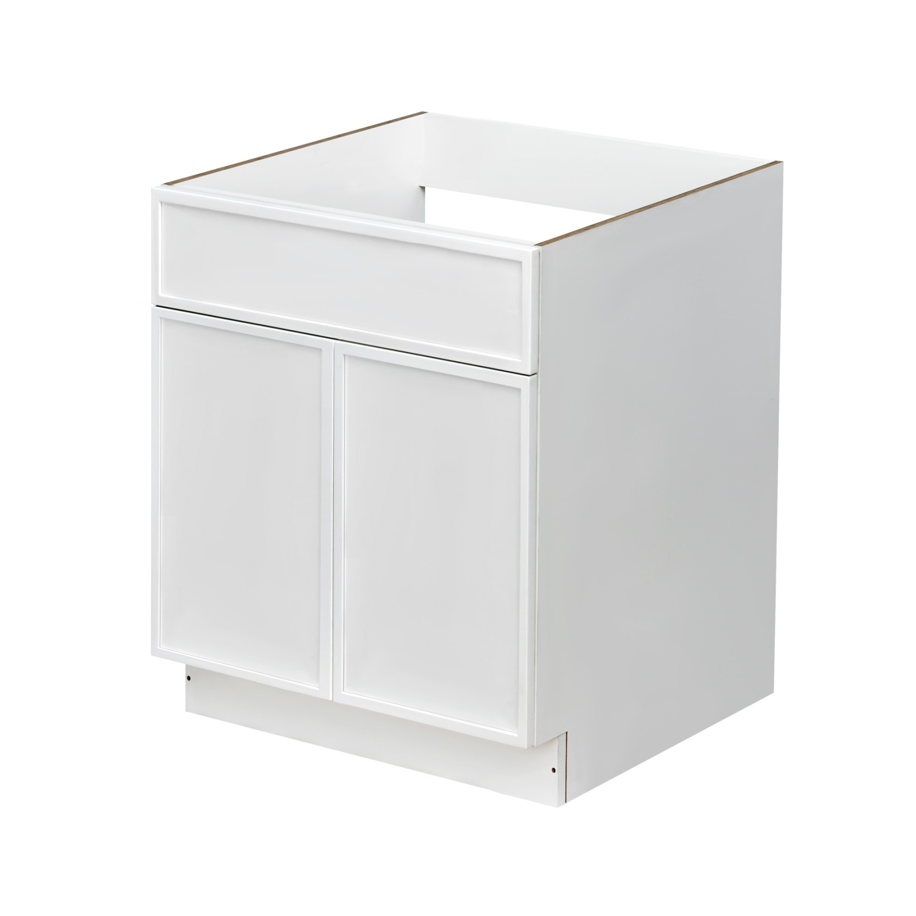 Slim White Shaker - 30"W Standard Base Cabinet 2-Doors 1-Drawer