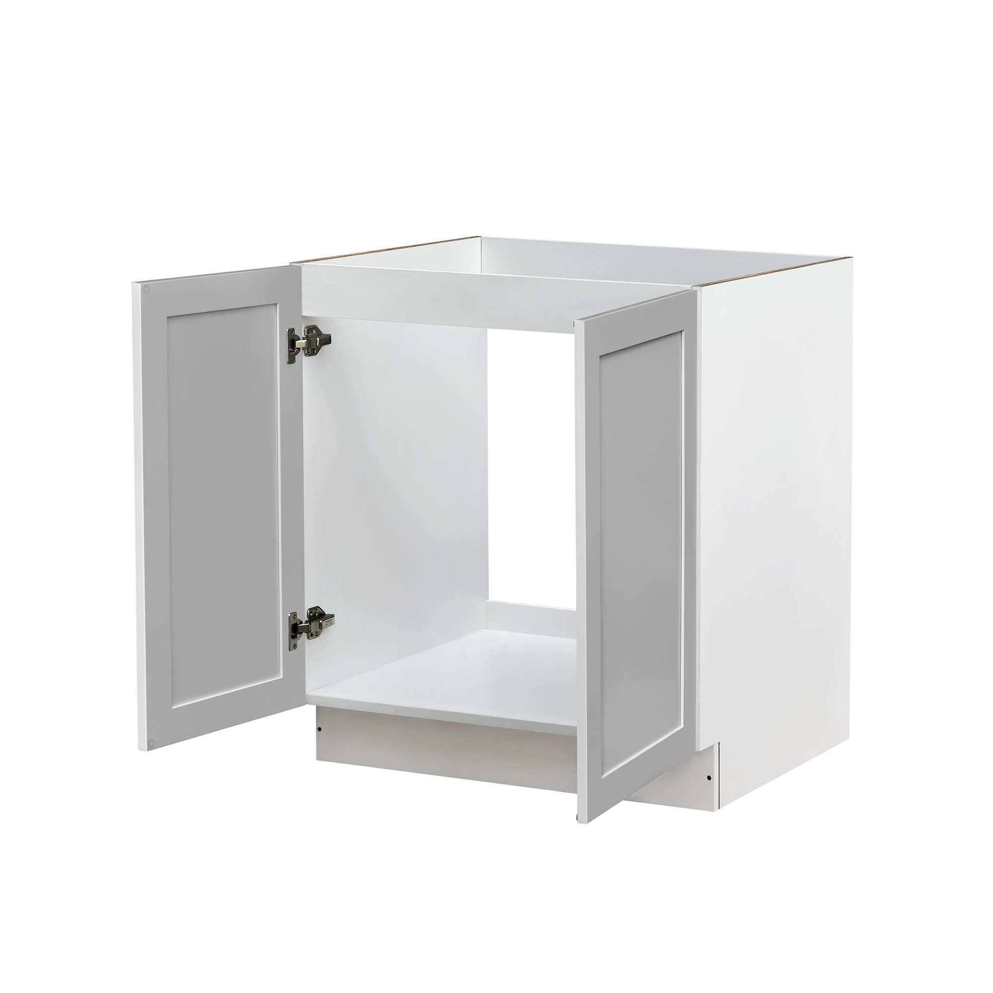White Box Gray Shaker - 30"W Full-Height Door Base Cabinet 2-Doors