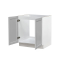 White Box Gray Shaker - 30"W Full-Height Door Base Cabinet 2-Doors