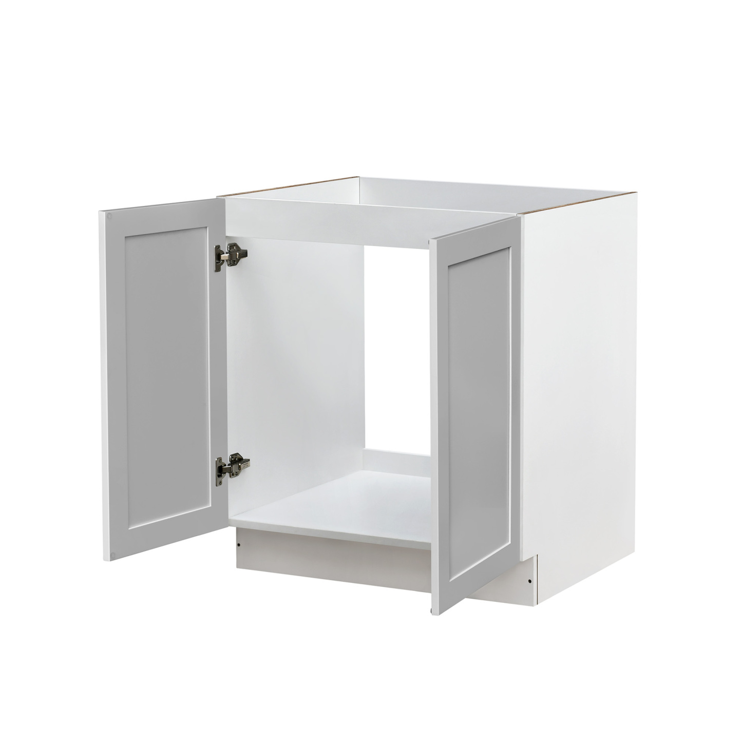 White Box Gray Shaker - 30"W Full-Height Door Base Cabinet 2-Doors