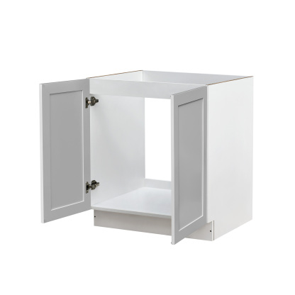 White Box Gray Shaker - 30"W Full-Height Door Base Cabinet 2-Doors