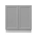 White Box Gray Shaker - 30"W Full-Height Door Base Cabinet 2-Doors