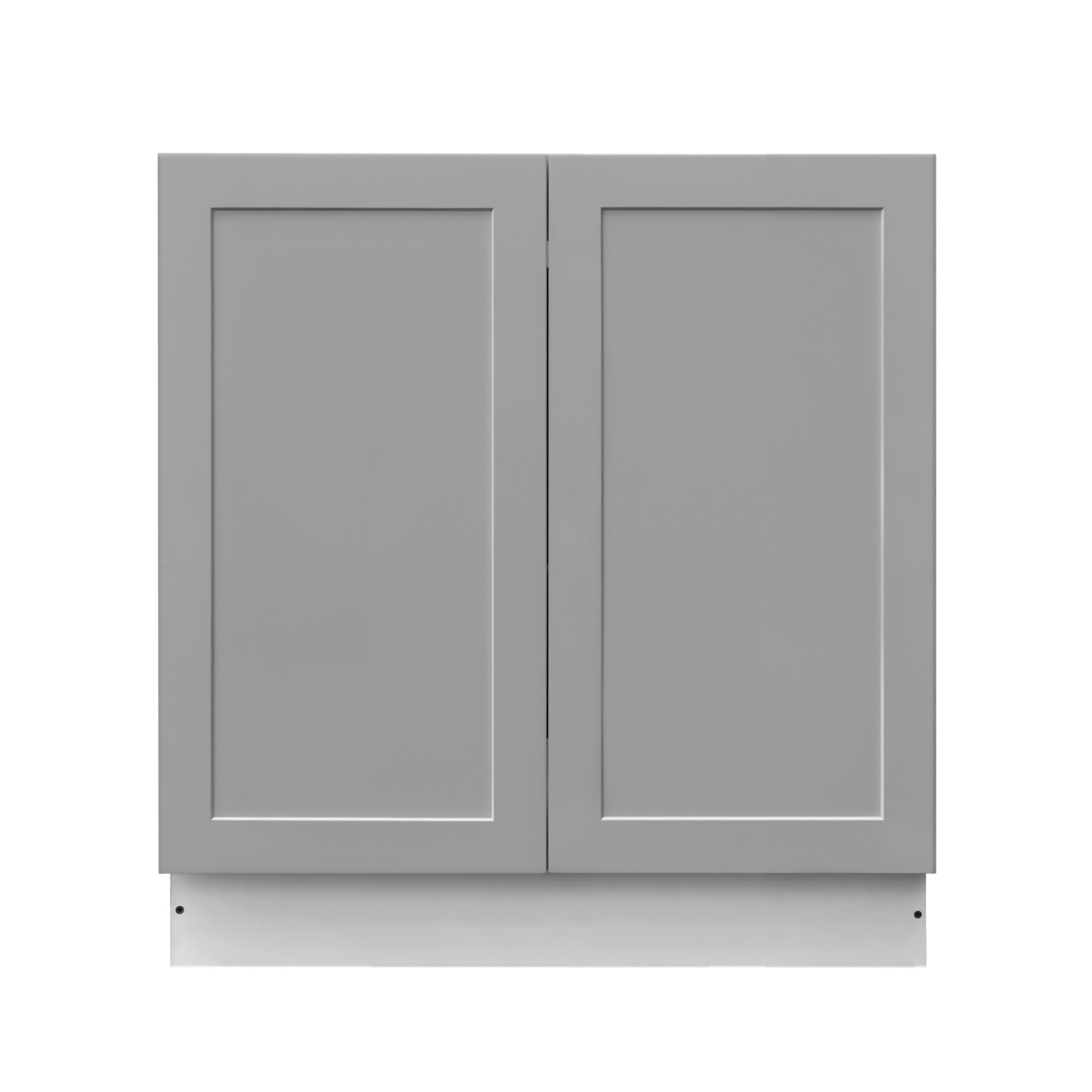 White Box Gray Shaker - 30"W Full-Height Door Base Cabinet 2-Doors