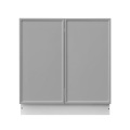 White Box Gray Slim - 30"W Full-Height Door Base Cabinet 2-Doors