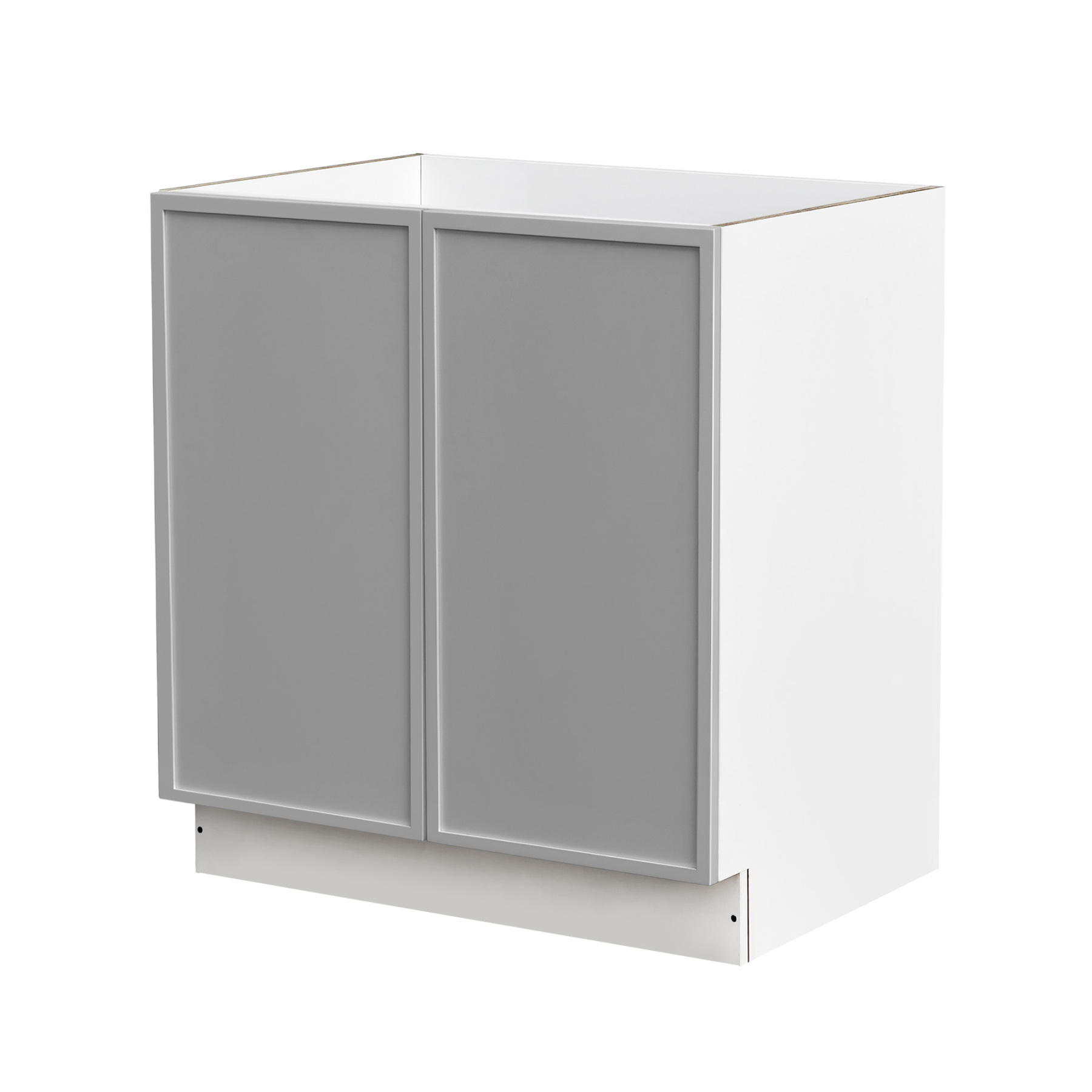 White Box Gray Slim - 30"W Full-Height Door Base Cabinet 2-Doors